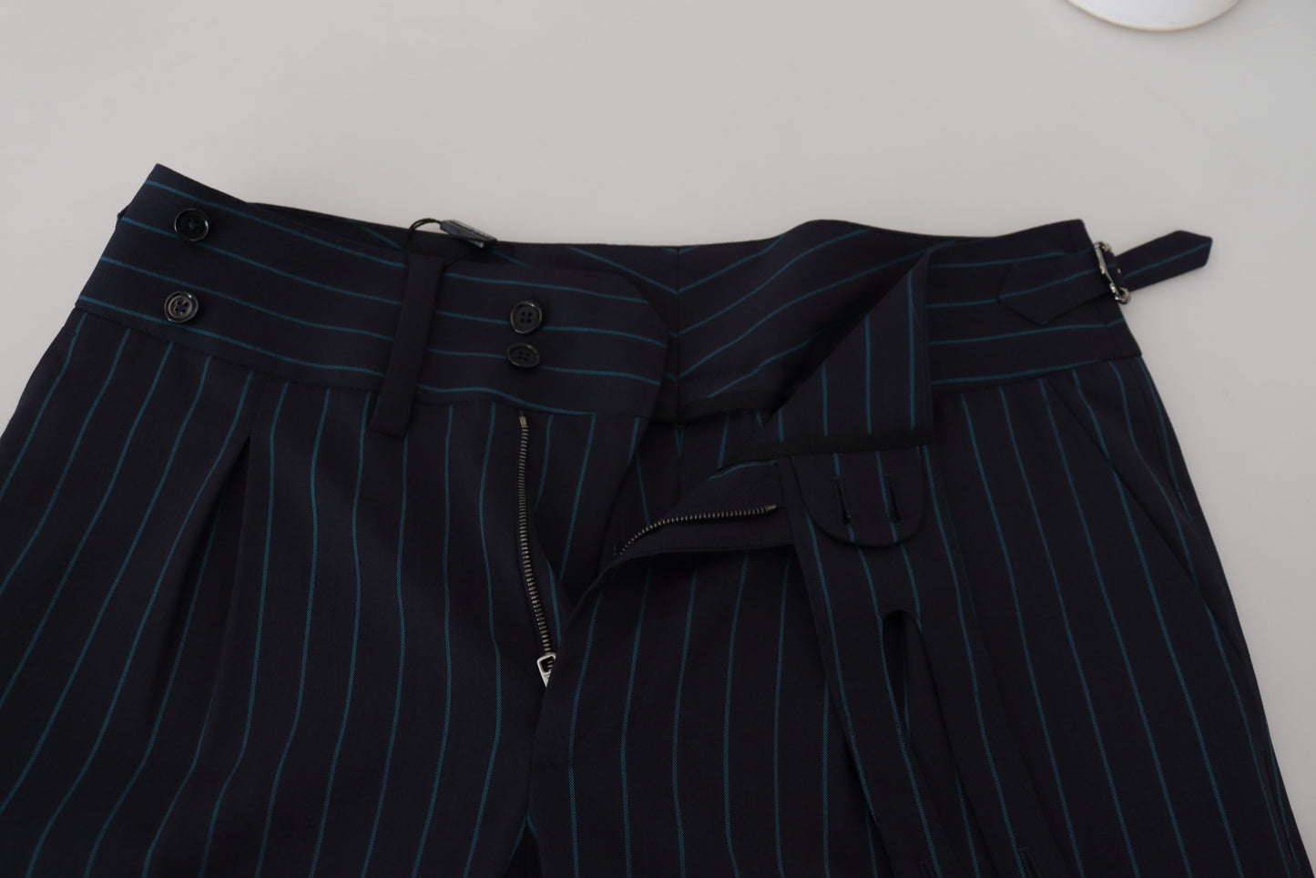 Dolce &amp; Gabbana Blau gestreifte Herren-Anzughose