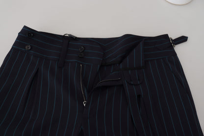 Dolce &amp; Gabbana Blau gestreifte Herren-Anzughose