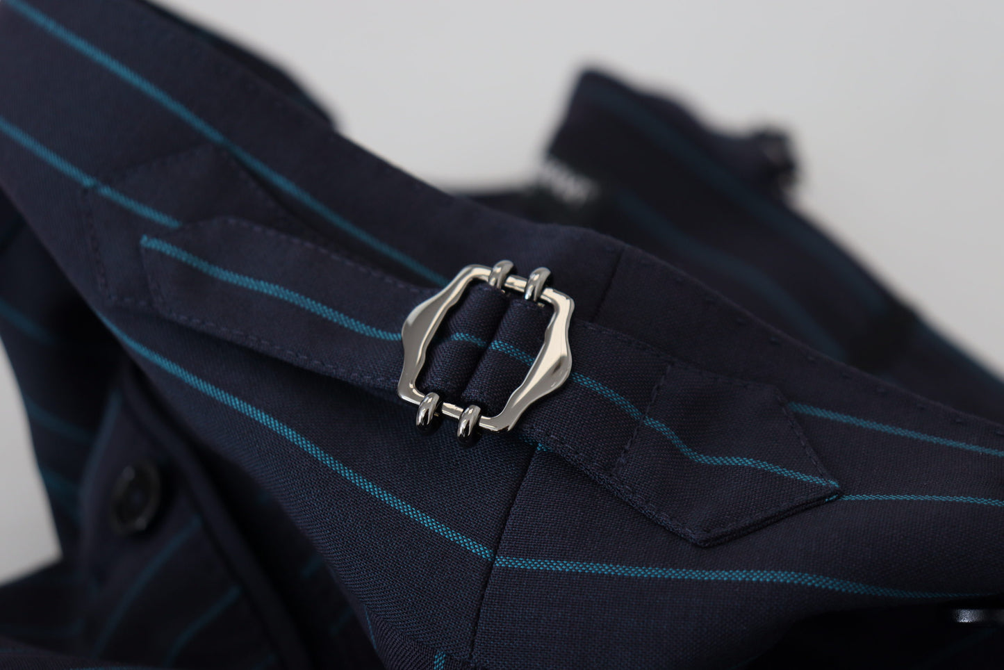 Dolce &amp; Gabbana Blau gestreifte Herren-Anzughose