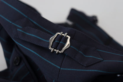 Dolce &amp; Gabbana Blau gestreifte Herren-Anzughose