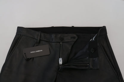 Dolce &amp; Gabbana – Schwarze, glänzende Skinny-Hose aus Stretch