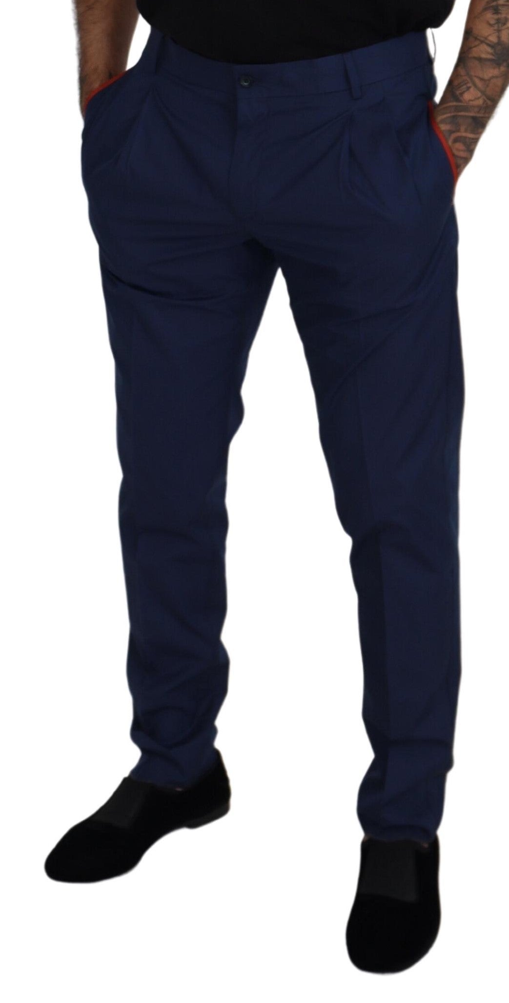 Dolce &amp; Gabbana – Blaue Chinohose aus Baumwolle