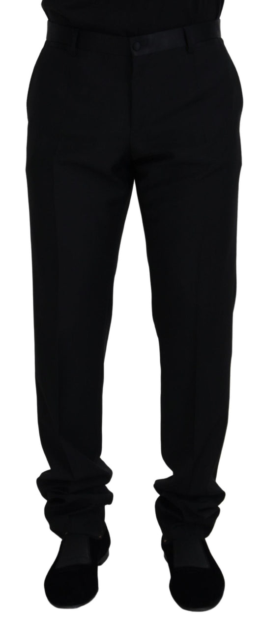 Dolce &amp; Gabbana – Schwarze Chinohose aus Wolle
