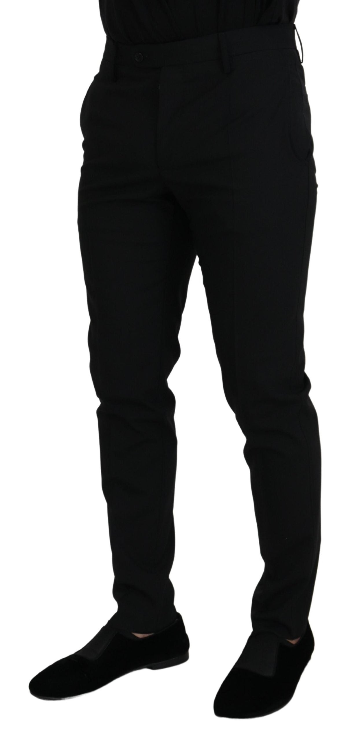 Dolce &amp; Gabbana – Schwarze Chinohose aus Polyester