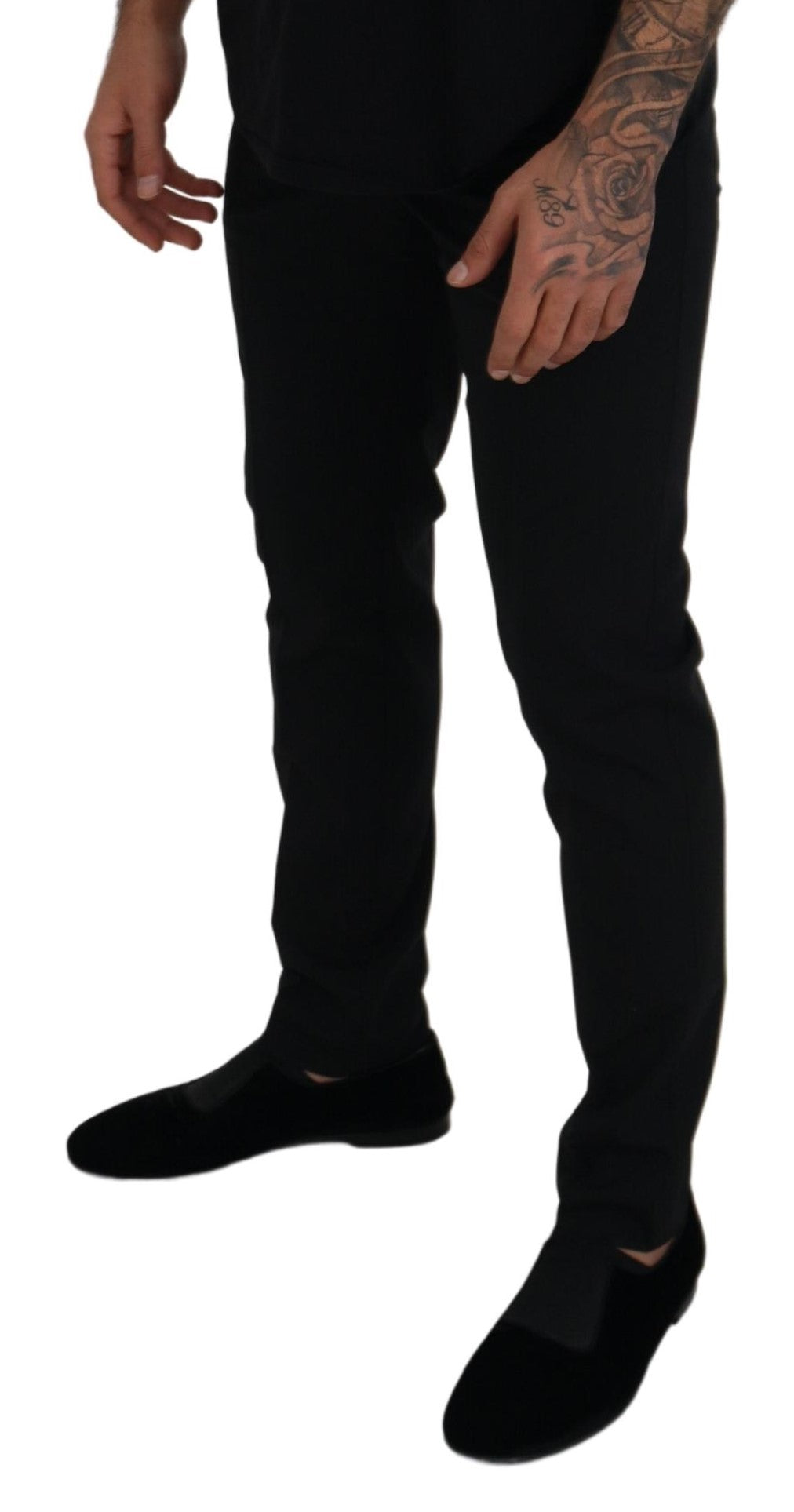 Dolce &amp; Gabbana – Schwarze Chinohose aus Polyester