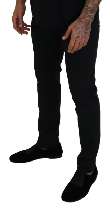 Dolce &amp; Gabbana – Schwarze Chinohose aus Polyester