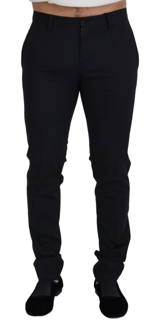 Dolce &amp; Gabbana – Schwarze Chinohose aus Wolle