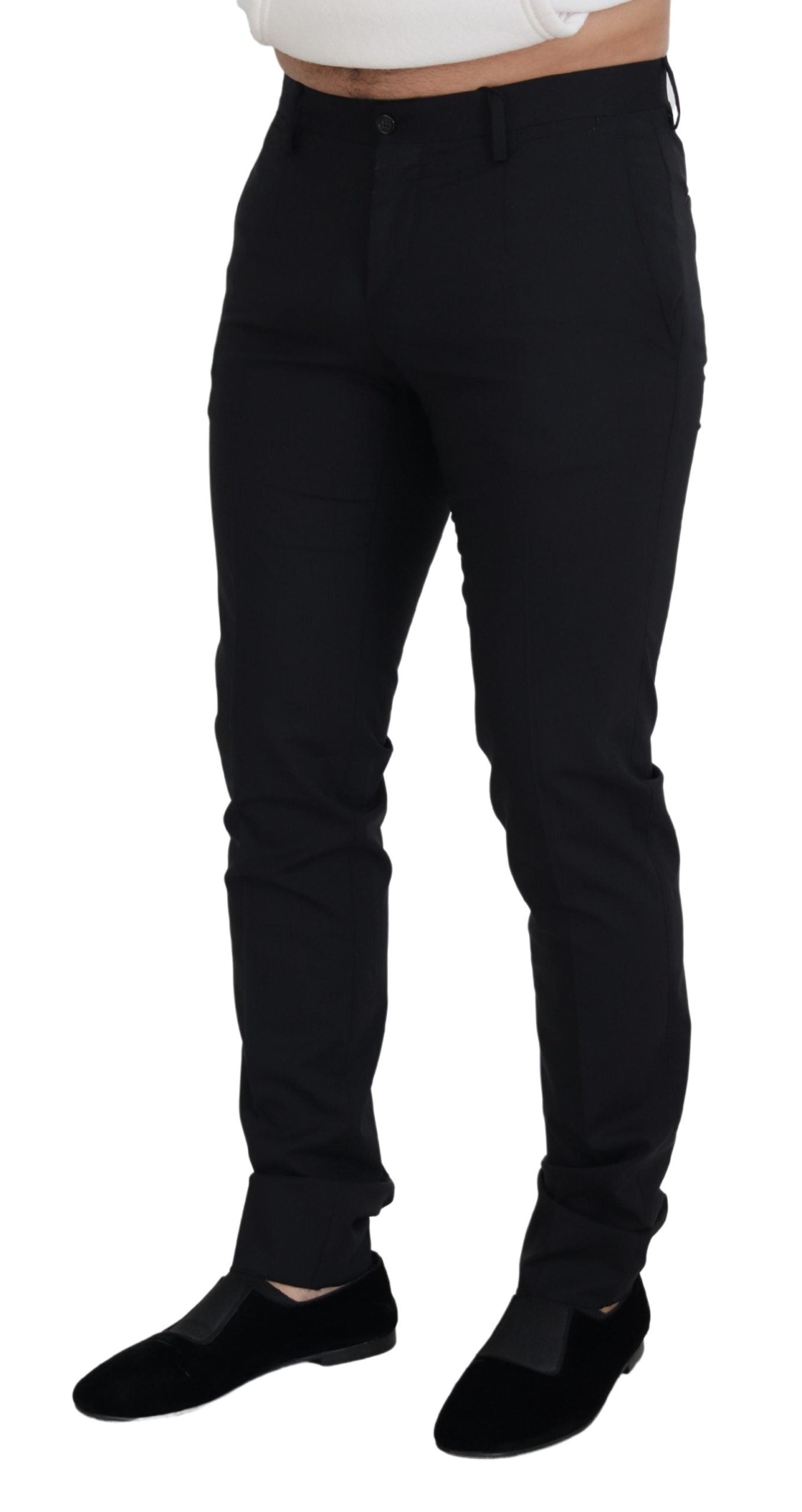 Dolce &amp; Gabbana – Schwarze Chinohose aus Wolle