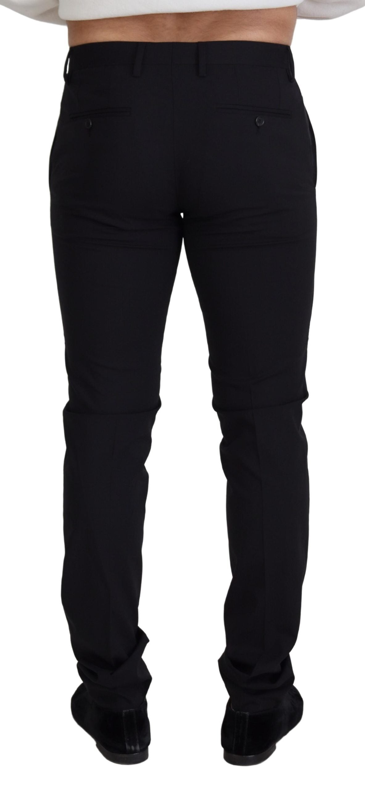 Dolce &amp; Gabbana – Schwarze Chinohose aus Wolle