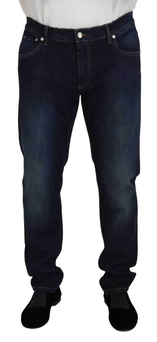 Dolce &amp; Gabbana Blaue, gerade geschnittene Freizeitjeans aus Baumwolle