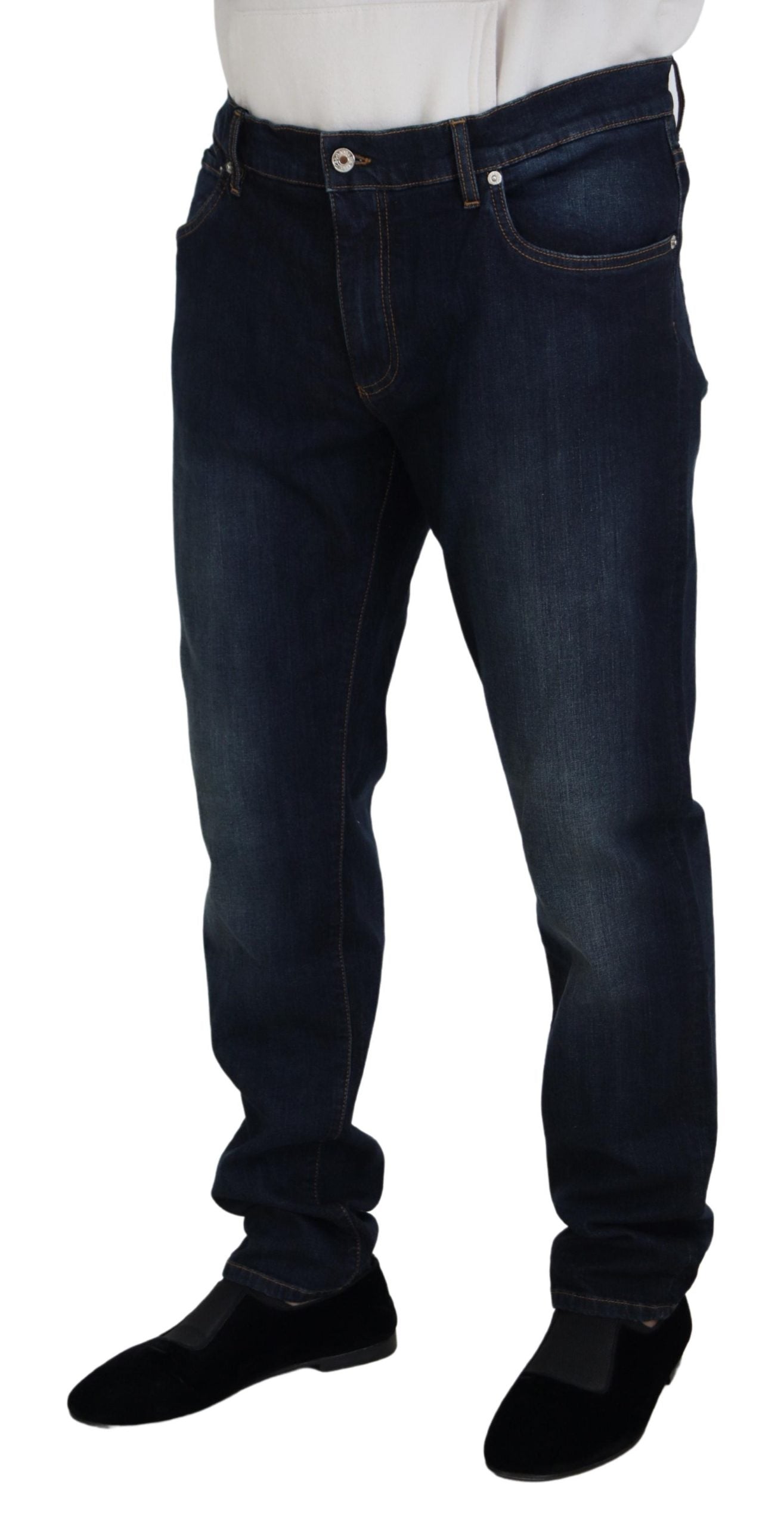 Dolce &amp; Gabbana Blaue, gerade geschnittene Freizeitjeans aus Baumwolle