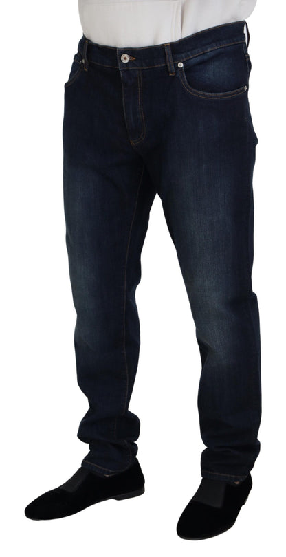 Dolce &amp; Gabbana Blaue, gerade geschnittene Freizeitjeans aus Baumwolle