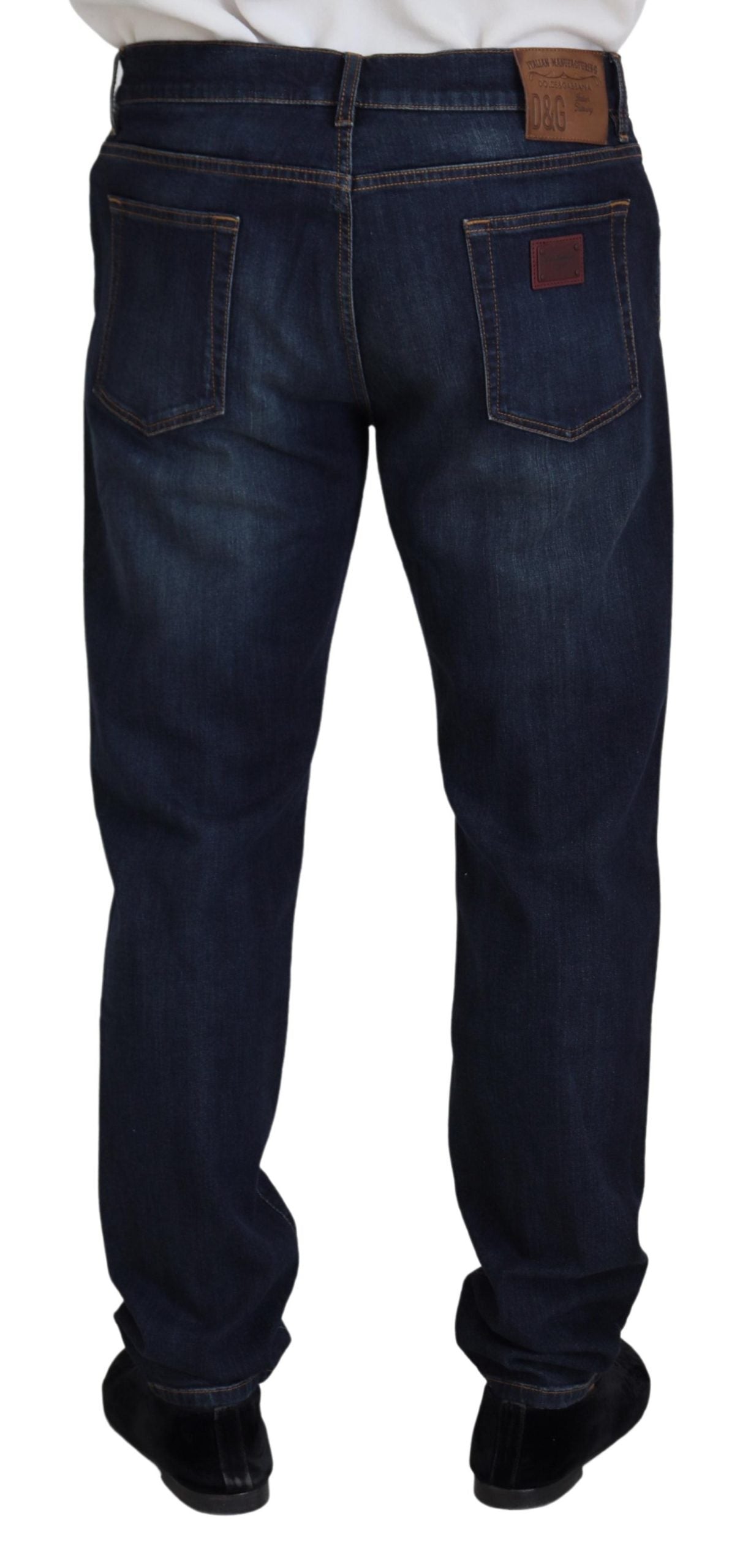 Dolce &amp; Gabbana Blaue, gerade geschnittene Freizeitjeans aus Baumwolle