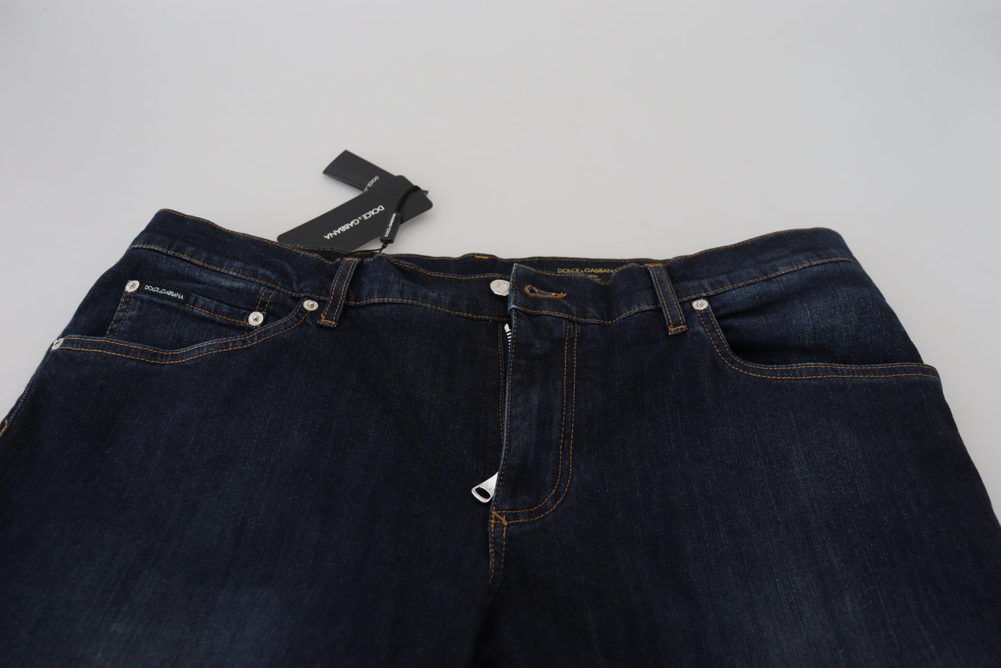 Dolce &amp; Gabbana Blaue, gerade geschnittene Freizeitjeans aus Baumwolle