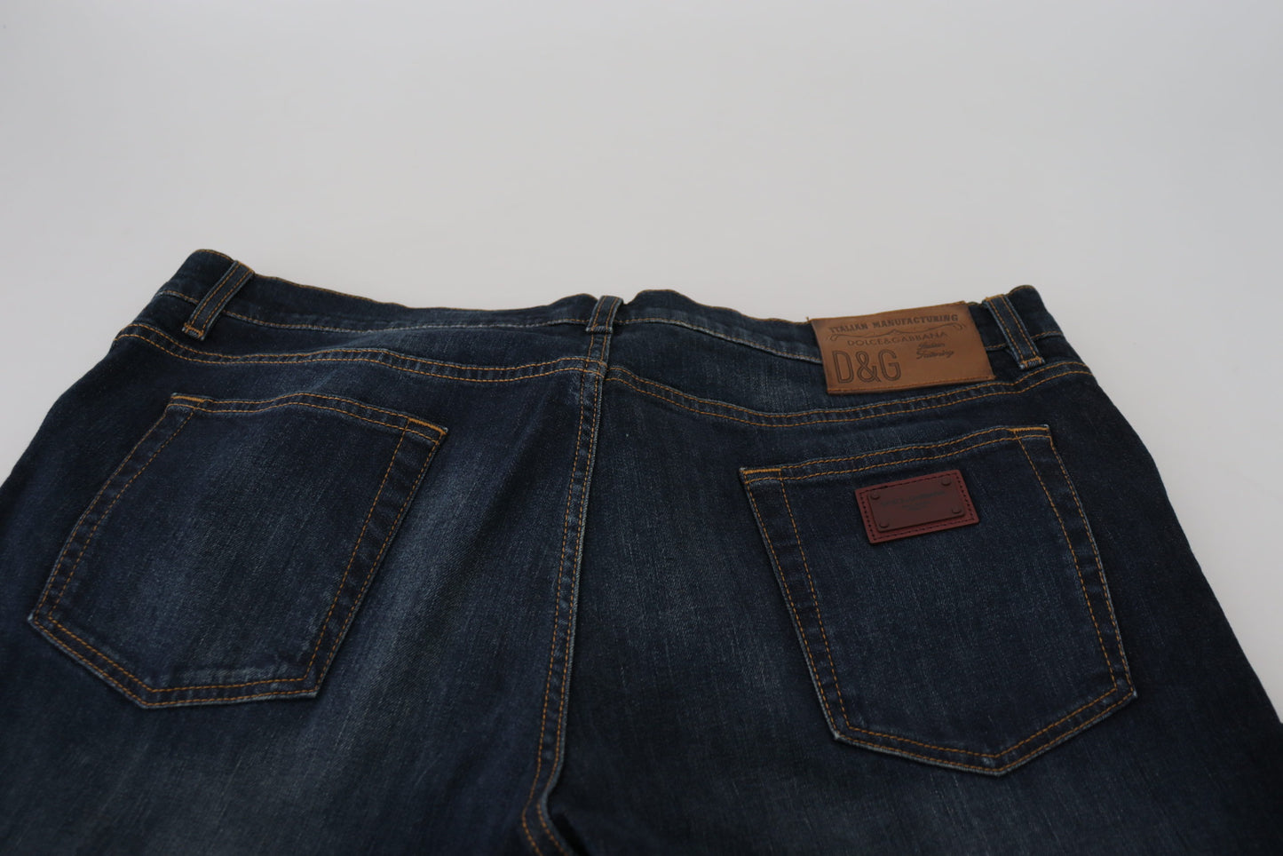 Dolce &amp; Gabbana Blaue, gerade geschnittene Freizeitjeans aus Baumwolle