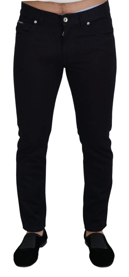 Dolce &amp; Gabbana – Schwarze Skinny-Jeans aus Baumwolle