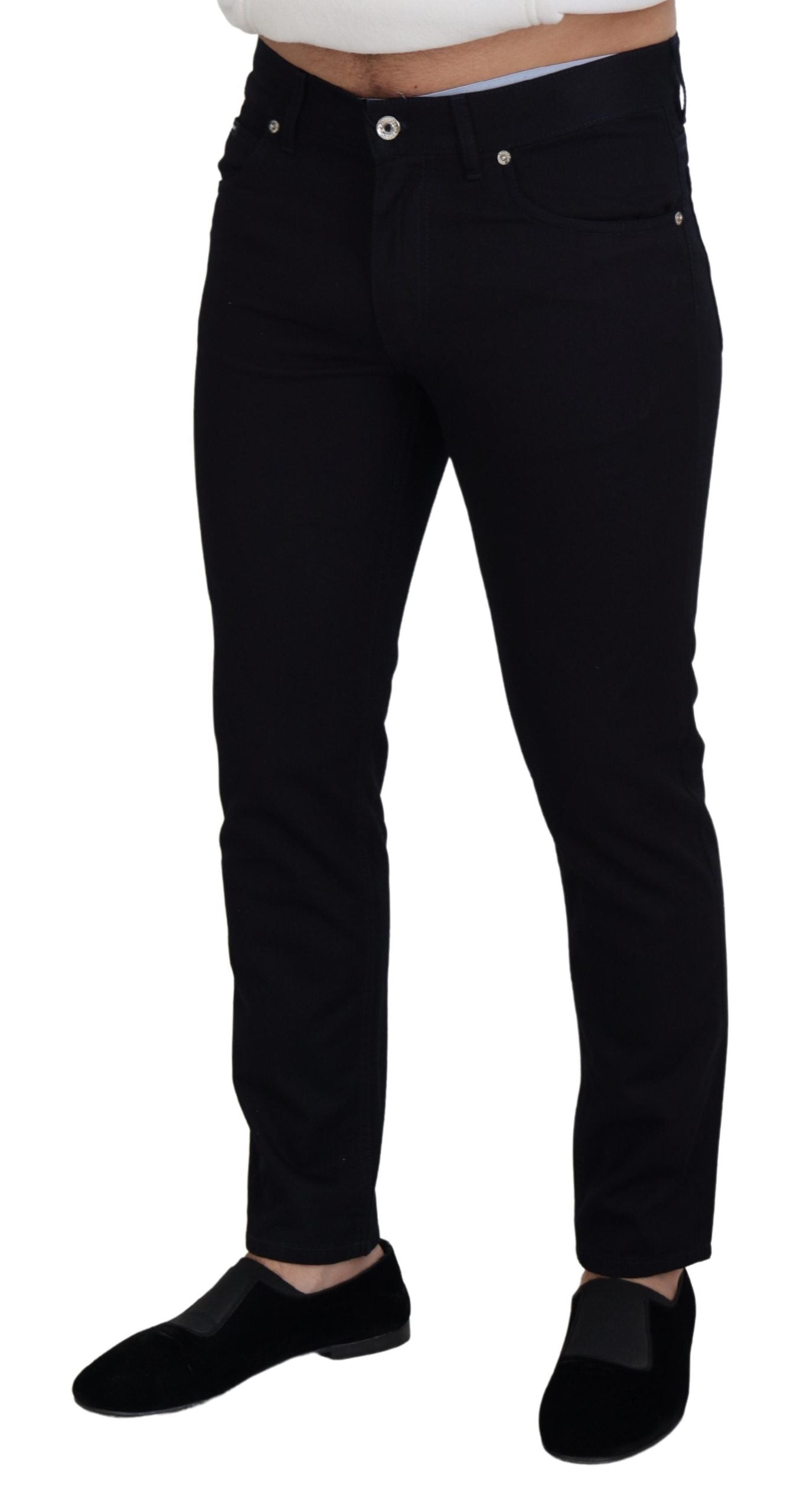 Dolce &amp; Gabbana – Schwarze Skinny-Jeans aus Baumwolle