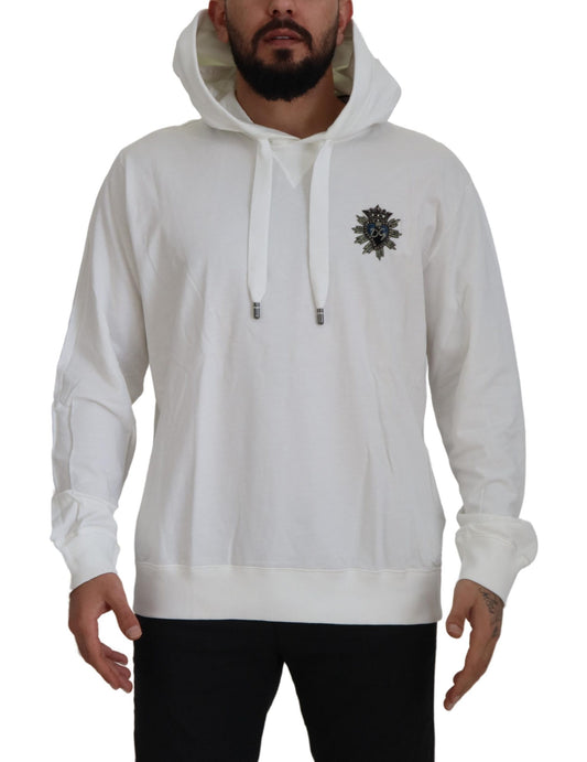 Dolce &amp; Gabbana – Weißes Sweatshirt aus Baumwolle mit Kapuze