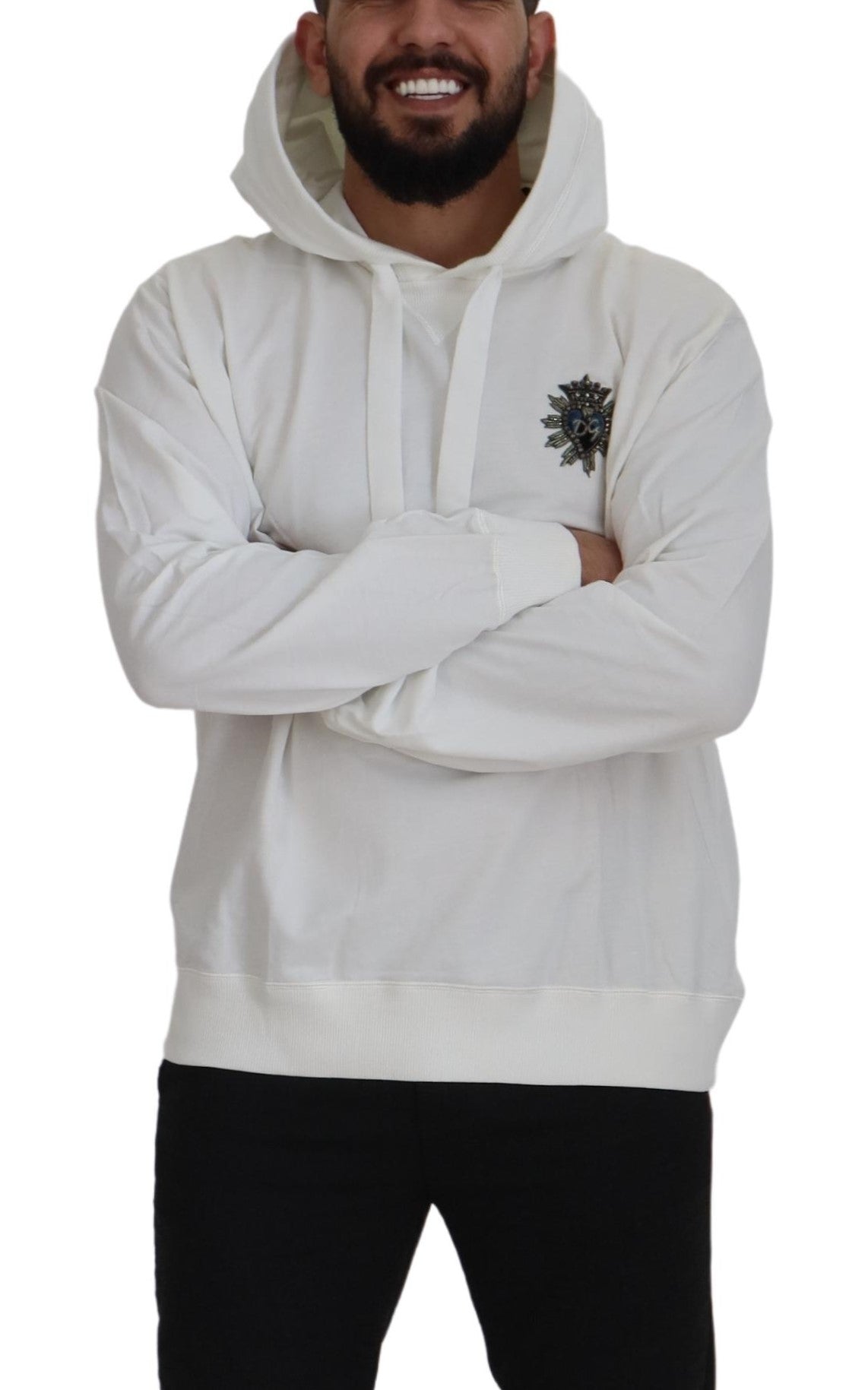 Dolce &amp; Gabbana – Weißes Sweatshirt aus Baumwolle mit Kapuze