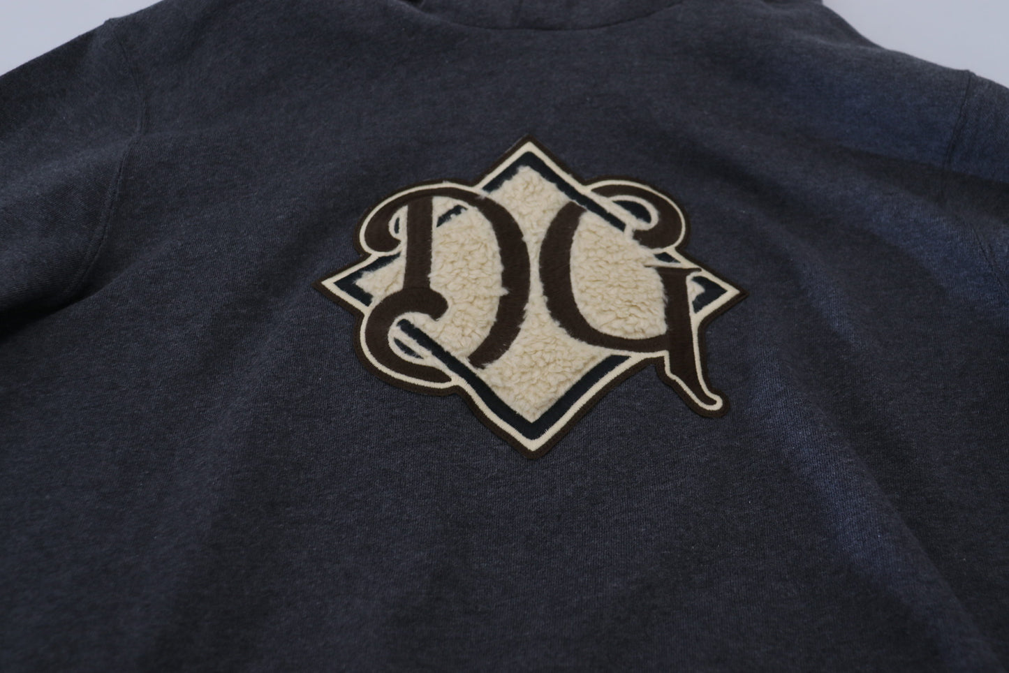 Dolce &amp; Gabbana Graues Logo-Sweatshirt aus Baumwolle mit Kapuze
