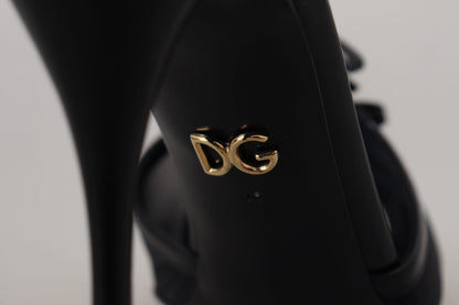 Dolce &amp; Gabbana Schwarze Stiletto High Heels Sandalen Schuhe