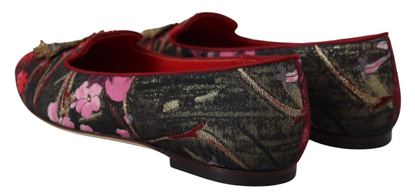 Dolce &amp; Gabbana – Slipper mit mehrfarbigem Jacquard-Aufnäher „Sacred Heart“