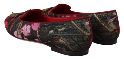 Dolce &amp; Gabbana – Slipper mit mehrfarbigem Jacquard-Aufnäher „Sacred Heart“