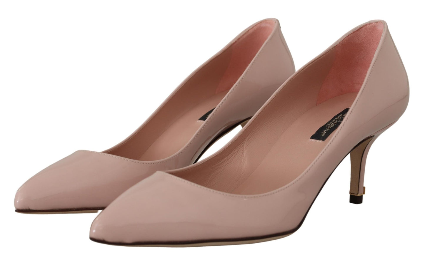 Dolce &amp; Gabbana – Pumps aus rosa Lackleder mit Kitten Heels