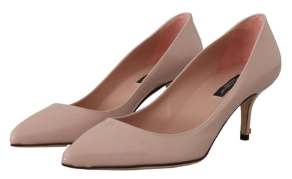 Dolce &amp; Gabbana – Pumps aus rosa Lackleder mit Kitten Heels