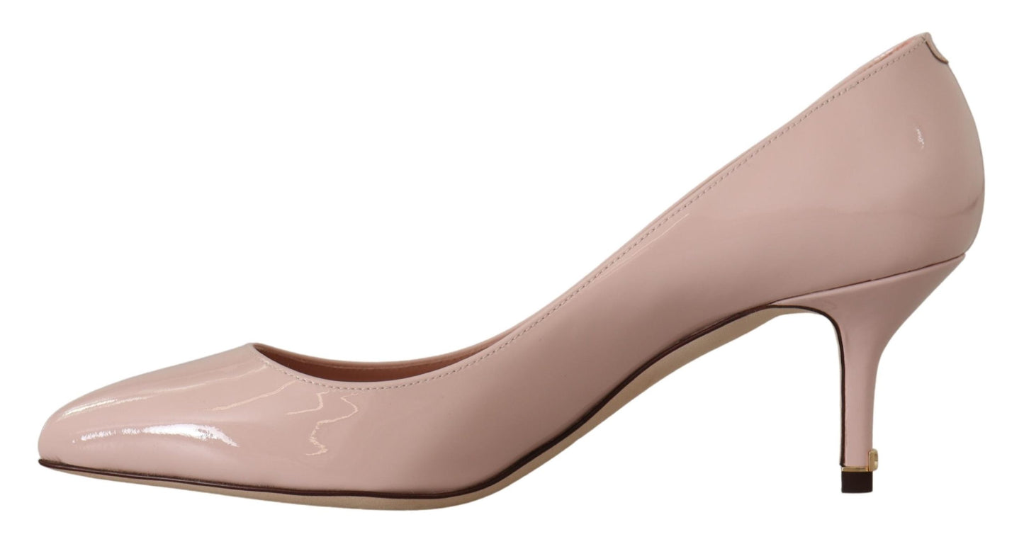 Dolce &amp; Gabbana – Pumps aus rosa Lackleder mit Kitten Heels