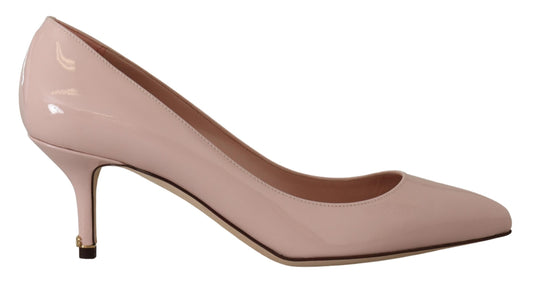 Dolce &amp; Gabbana – Pumps aus rosa Lackleder mit Kitten Heels