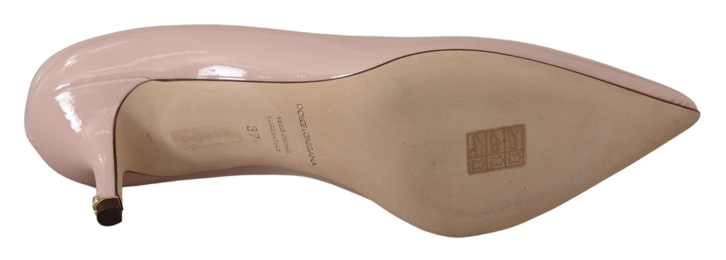 Dolce &amp; Gabbana – Pumps aus rosa Lackleder mit Kitten Heels