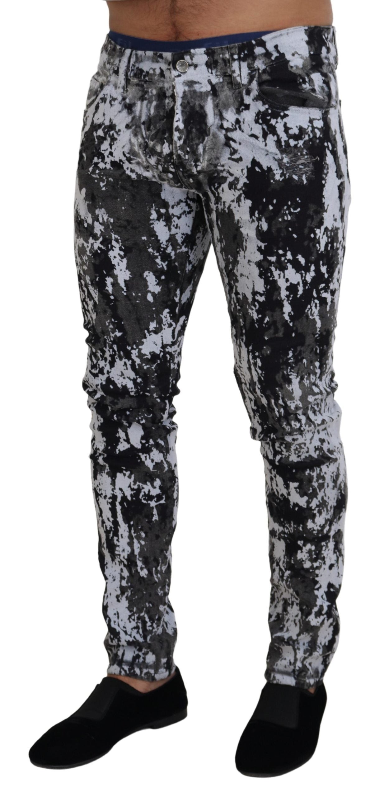 Dolce &amp; Gabbana – Mehrfarbige Skinny-Jeans aus Baumwolle mit Batikmuster
