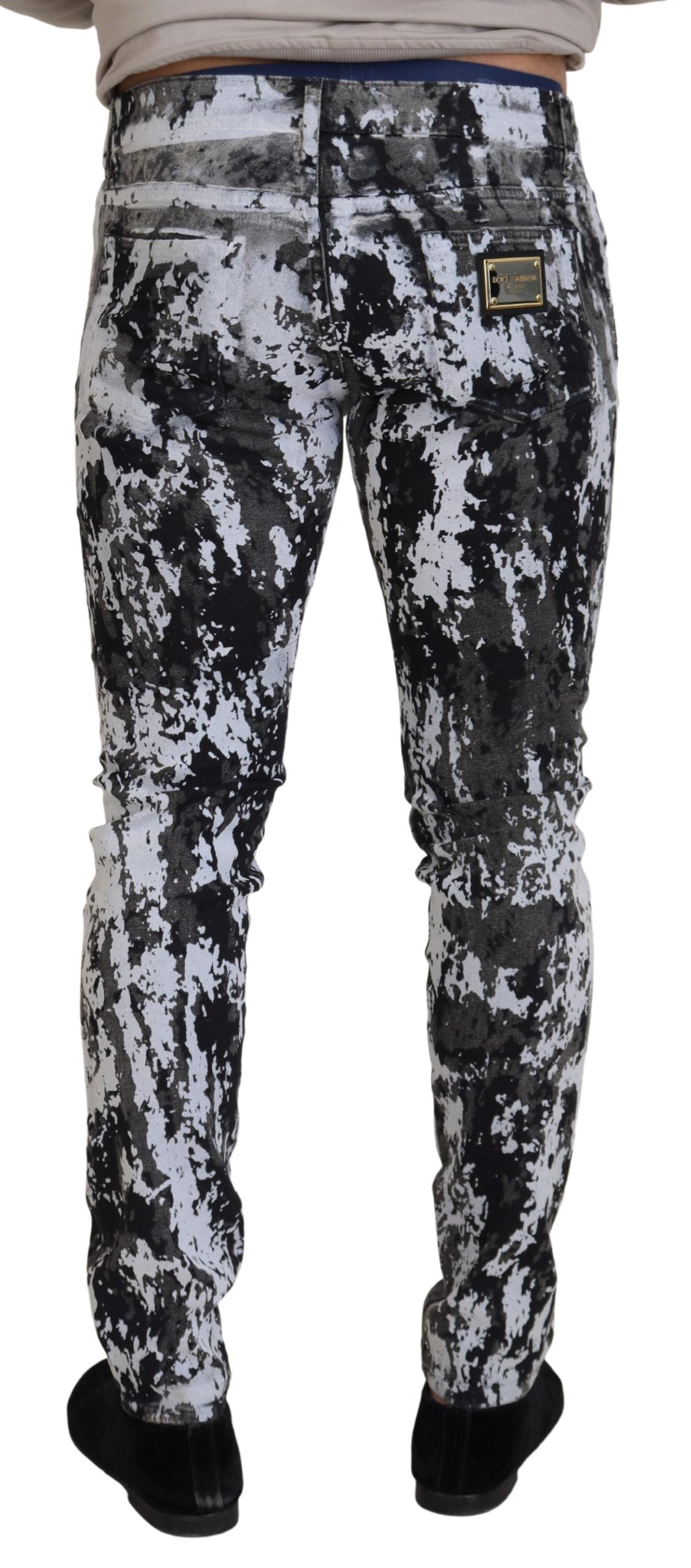 Dolce &amp; Gabbana – Mehrfarbige Skinny-Jeans aus Baumwolle mit Batikmuster