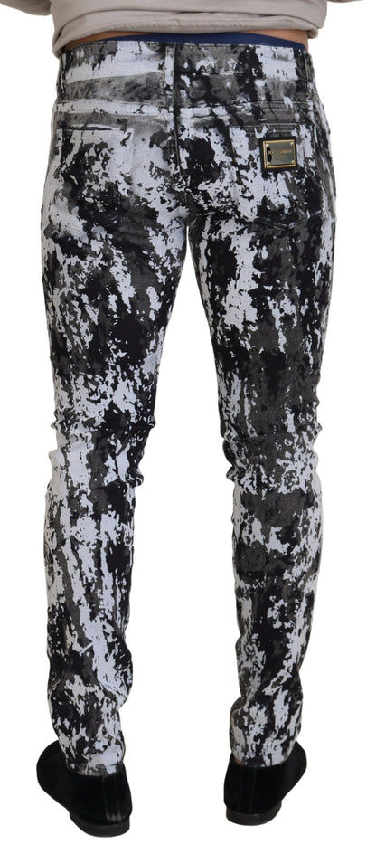 Dolce &amp; Gabbana – Mehrfarbige Skinny-Jeans aus Baumwolle mit Batikmuster