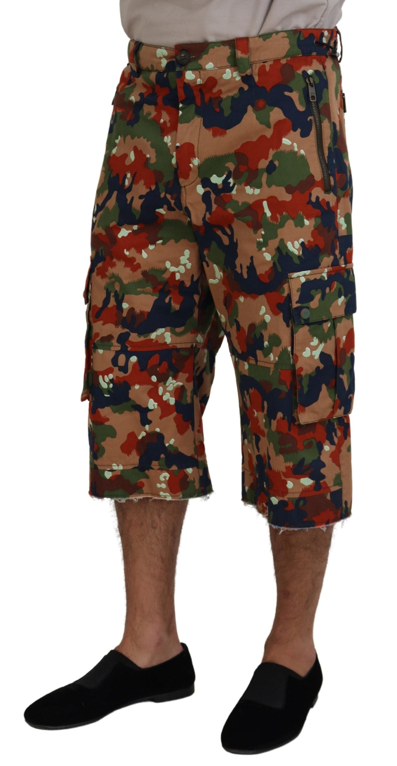 Dolce &amp; Gabbana Mehrfarbige Camouflage-Cargo-Shorts aus Baumwolle