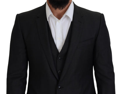 Dolce &amp; Gabbana Gray MARTINI 3 Piece Slim Fit Suit