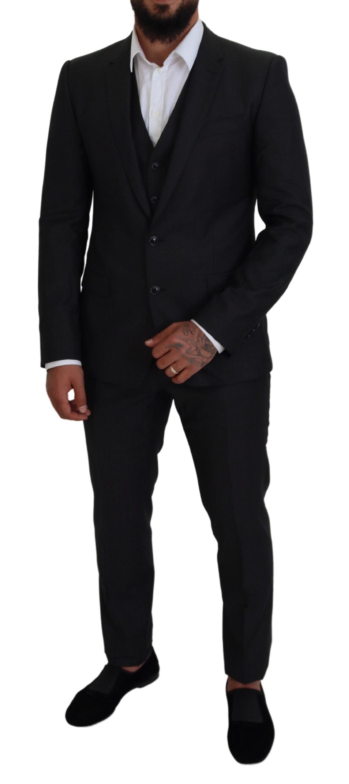Dolce &amp; Gabbana Gray MARTINI 3 Piece Slim Fit Suit