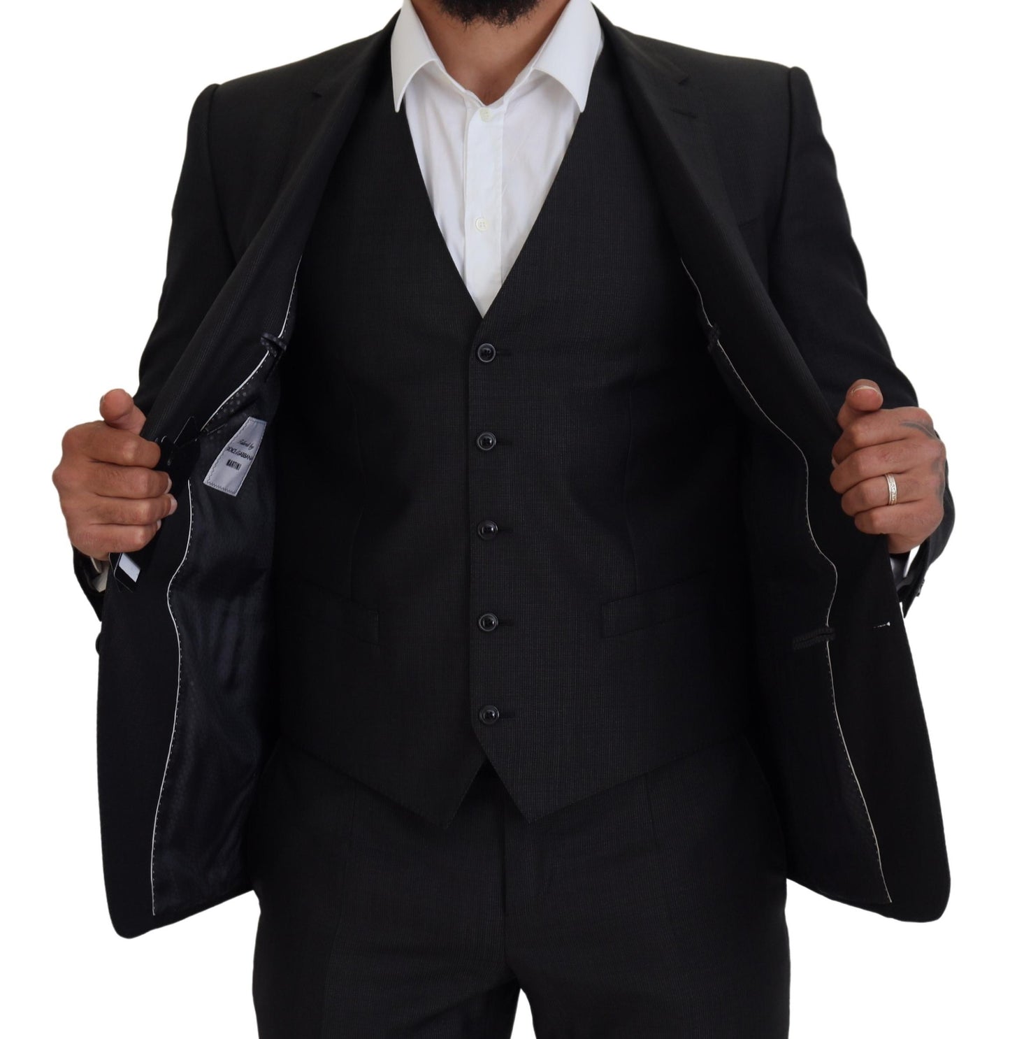 Dolce &amp; Gabbana Gray MARTINI 3 Piece Slim Fit Suit