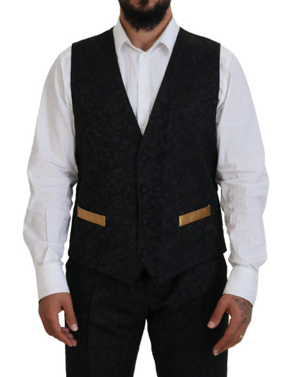 Dolce &amp; Gabbana Black Gold Fantasy Tuxedo Slim Fit Suit