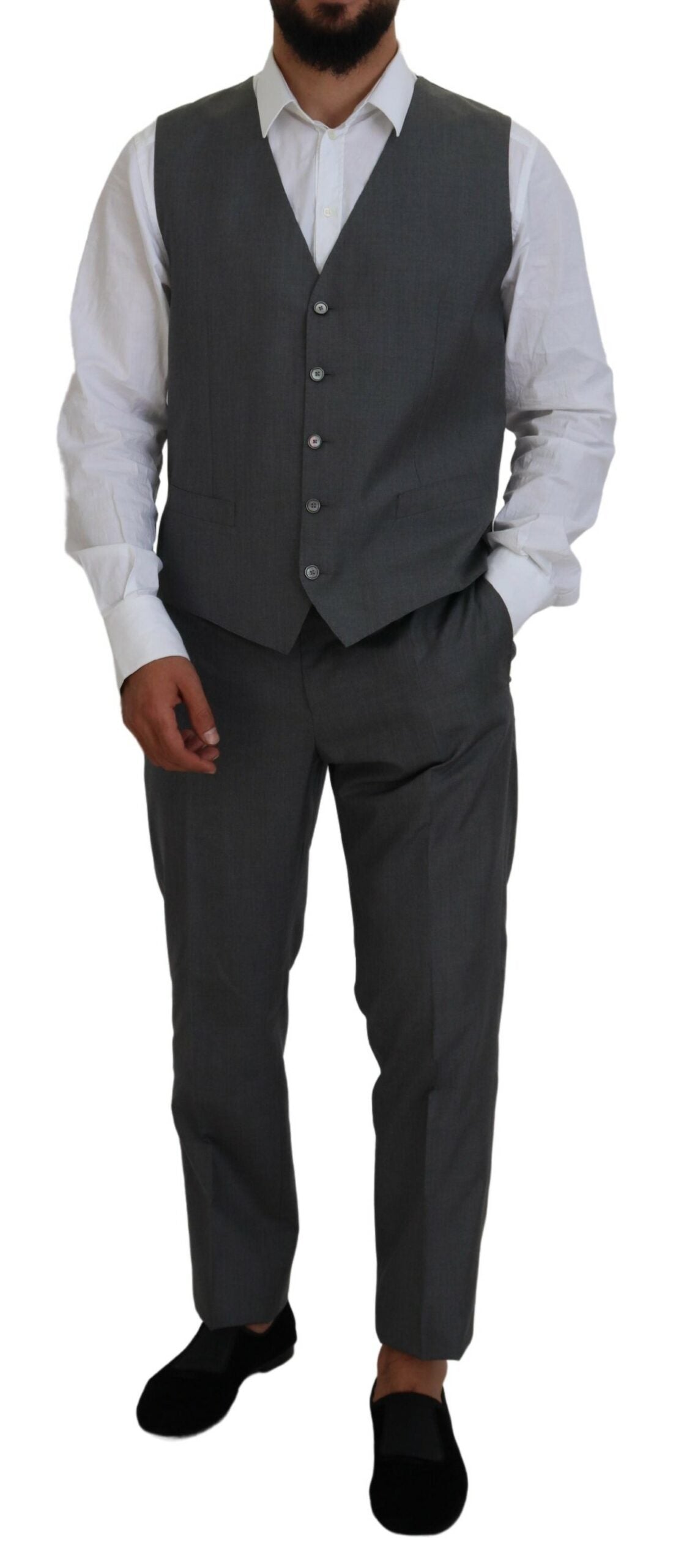 Dolce &amp; Gabbana Gray MARTINI 3 Piece Slim Fit Suit