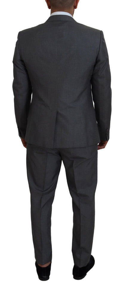 Dolce &amp; Gabbana Gray MARTINI 3 Piece Slim Fit Suit