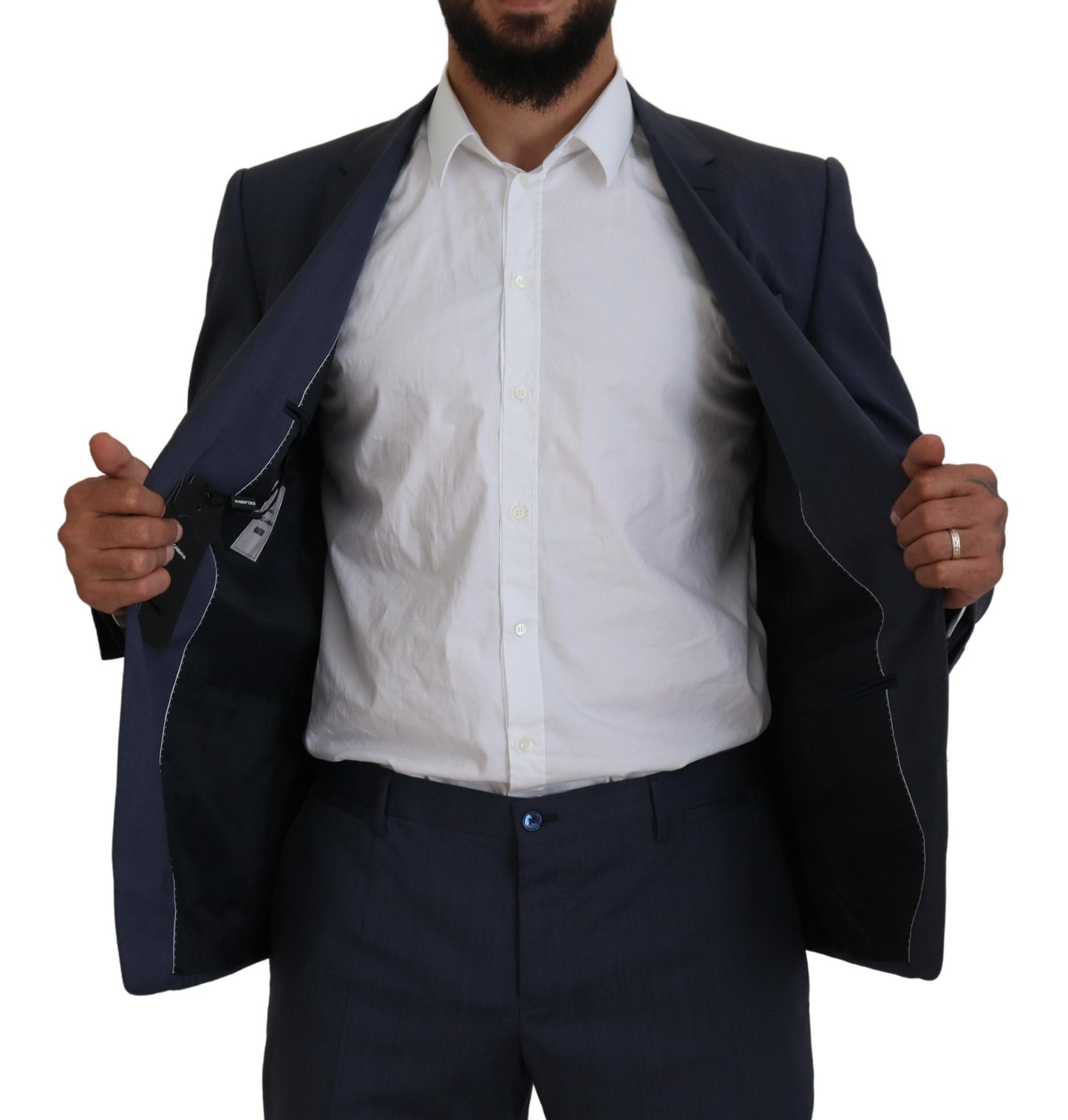 Dolce &amp; Gabbana Blue Wool MARTINI 2 Piece Slim Fit Suit