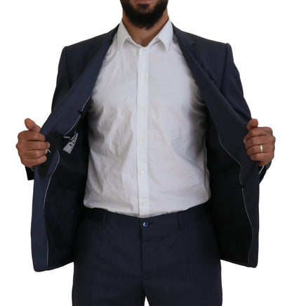 Dolce &amp; Gabbana Blue Wool MARTINI 2 Piece Slim Fit Suit