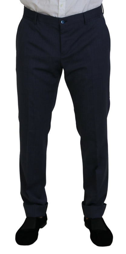 Dolce &amp; Gabbana Blue Wool MARTINI 2 Piece Slim Fit Suit