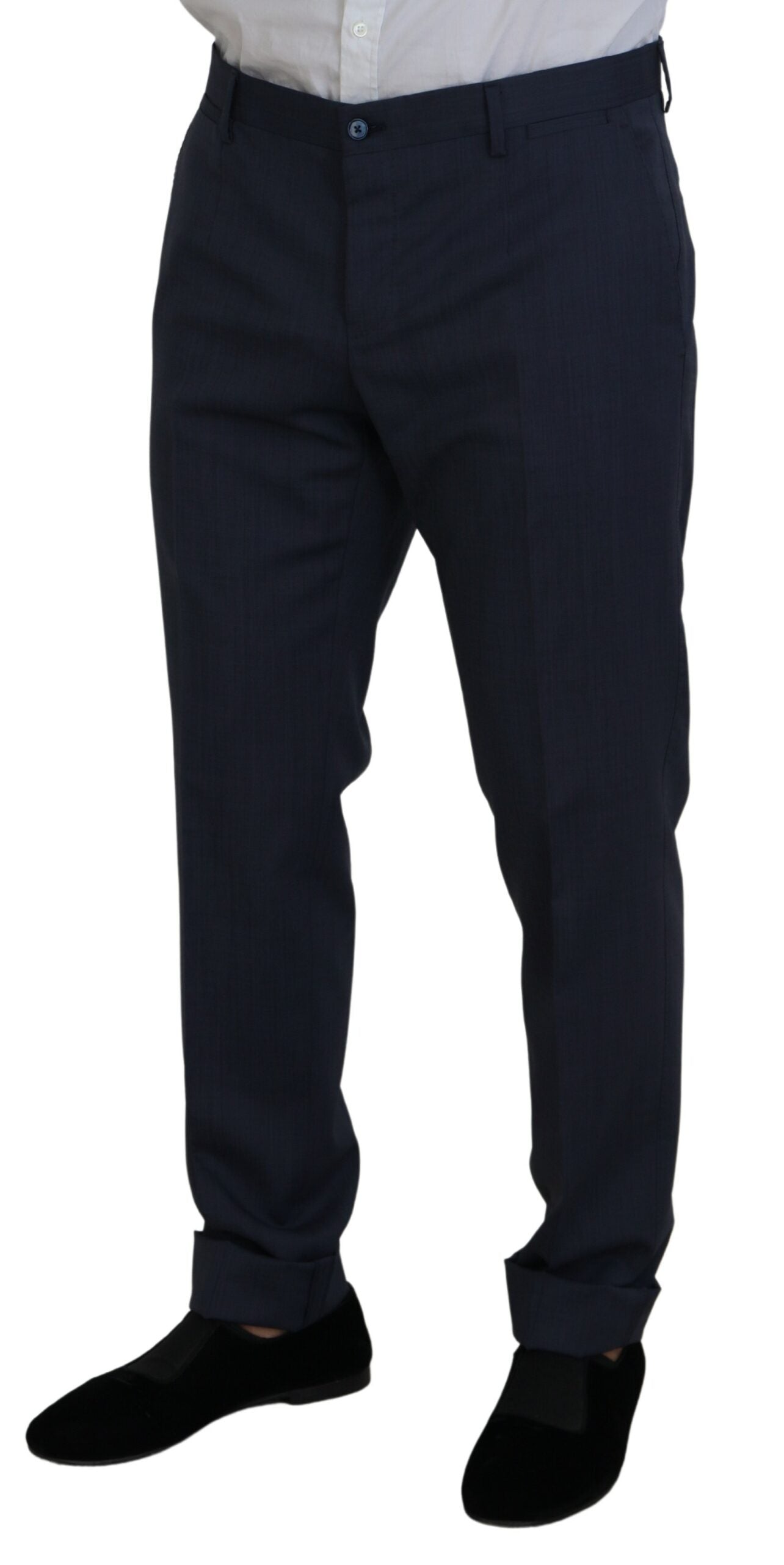 Dolce &amp; Gabbana Blue Wool MARTINI 2 Piece Slim Fit Suit