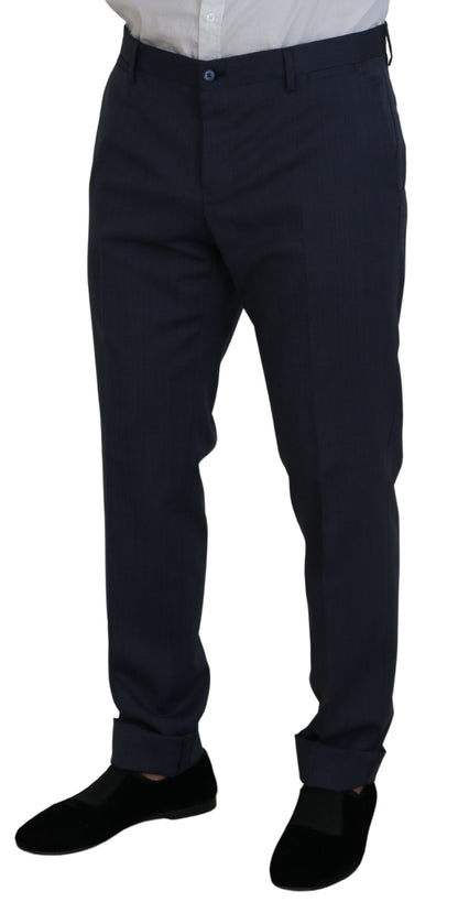 Dolce &amp; Gabbana Blue Wool MARTINI 2 Piece Slim Fit Suit