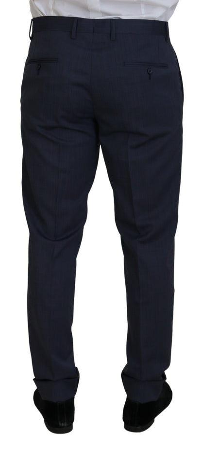 Dolce &amp; Gabbana Blue Wool MARTINI 2 Piece Slim Fit Suit
