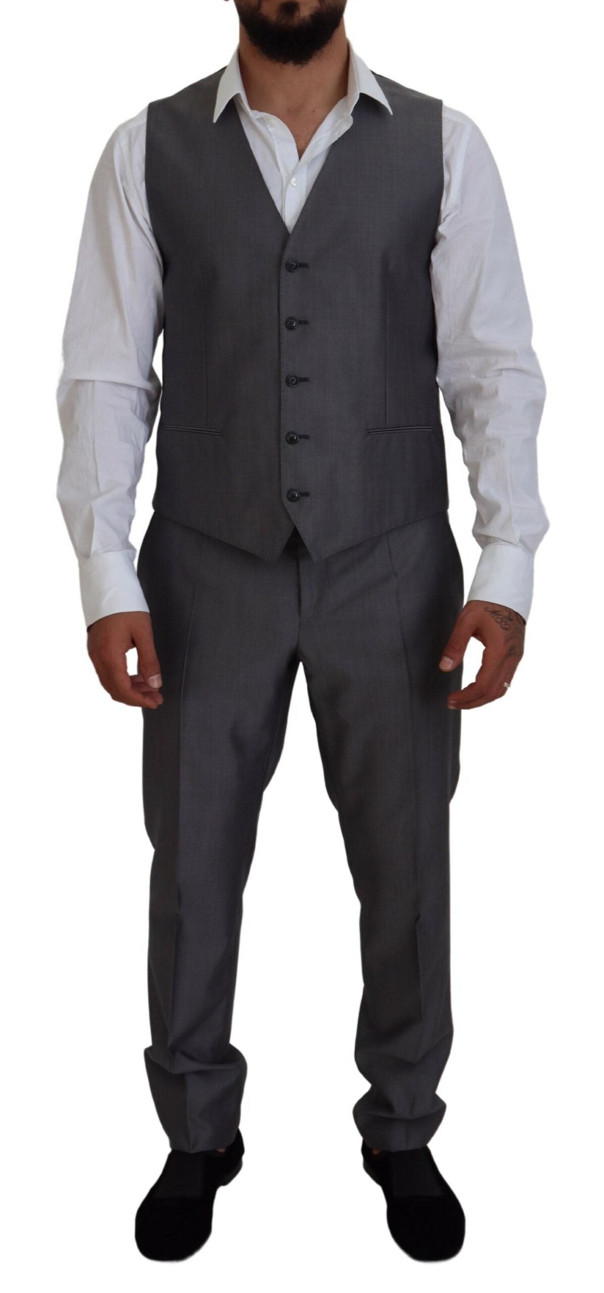 Dolce &amp; Gabbana Gray SICILIA 3 Piece Slim Fit Suit