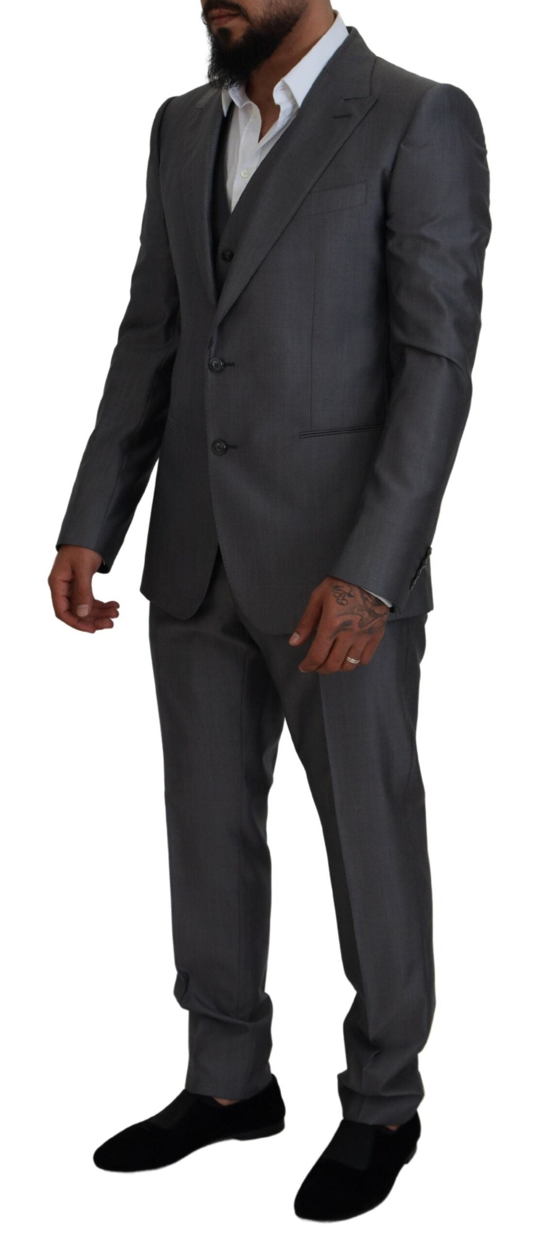 Dolce &amp; Gabbana Gray SICILIA 3 Piece Slim Fit Suit